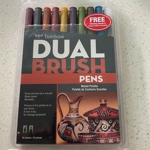 Tombow dual brush pen marker muted